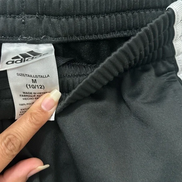 Adidas Kids Black Joggers with White Stripes - Picture 4 of 4